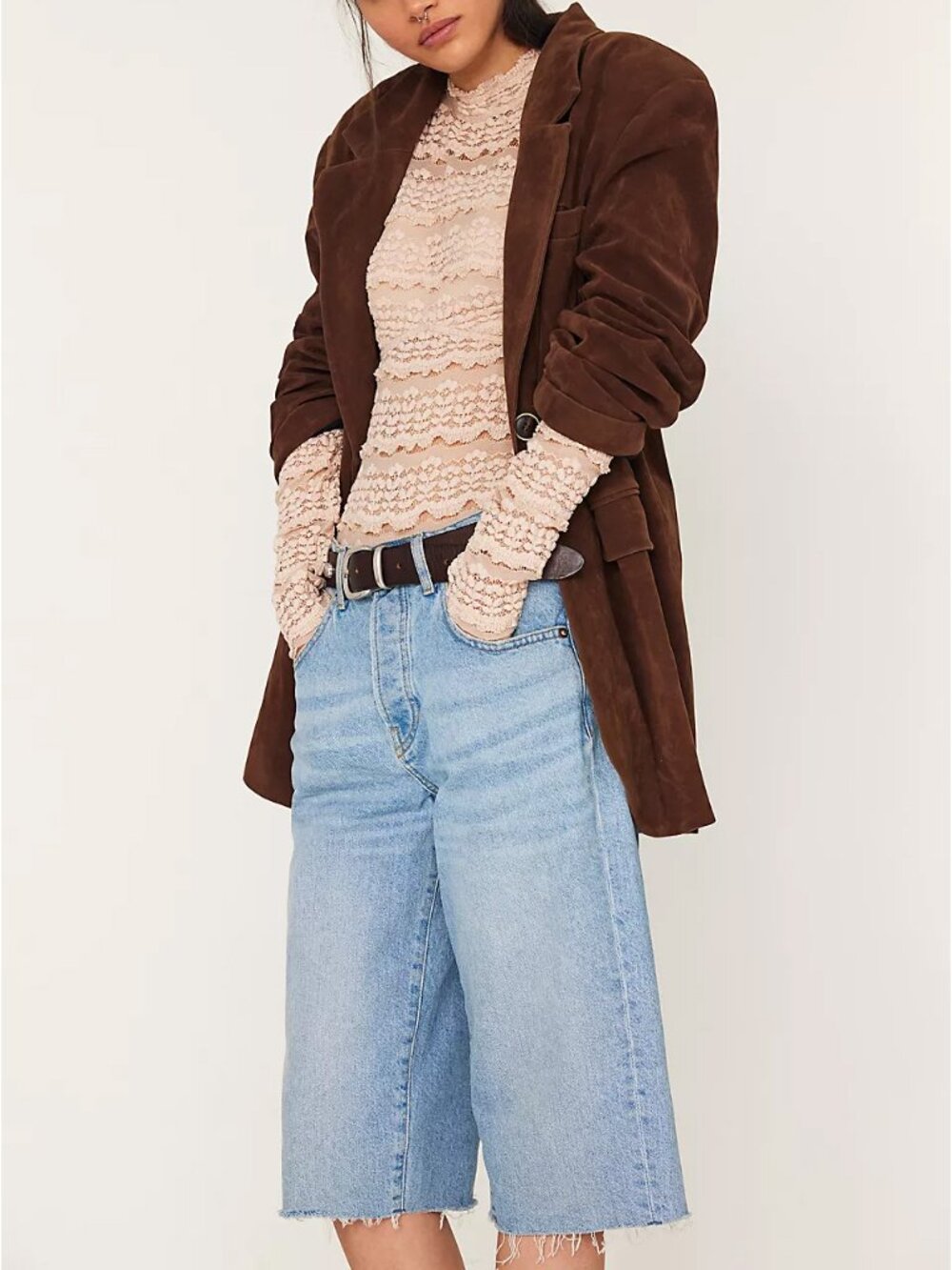 Free People Oversized Brown Blazer - Picture 2 of 13